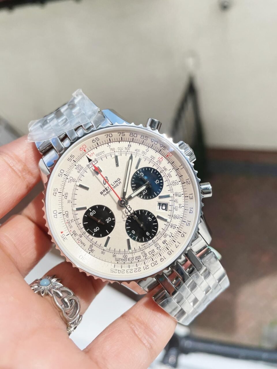 Navitimer 01 1:1 SS White Dial on Steel Strap A7750 GF Factory