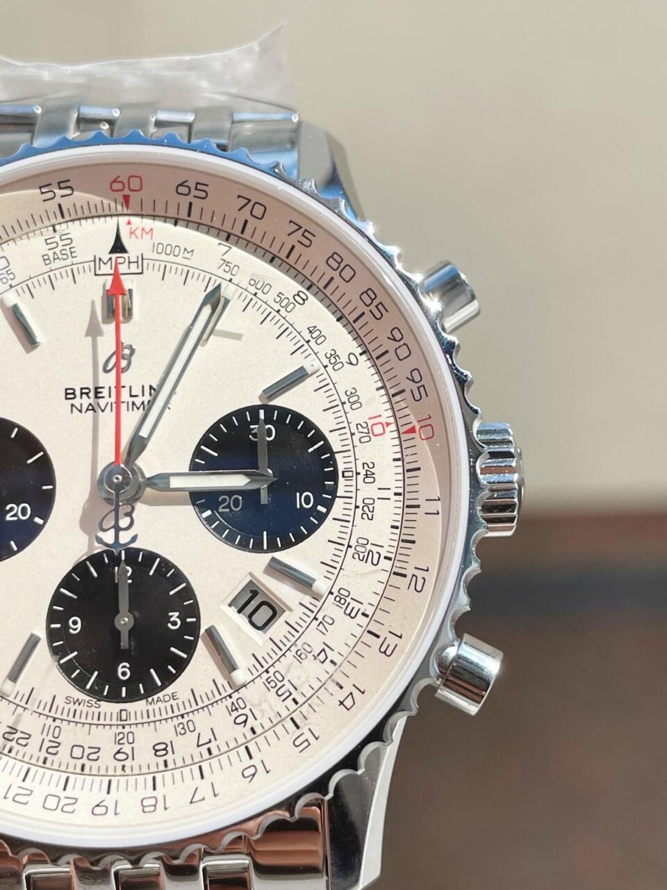 Navitimer 01 1:1 SS White Dial on Steel Strap A7750 GF Factory - Image 4