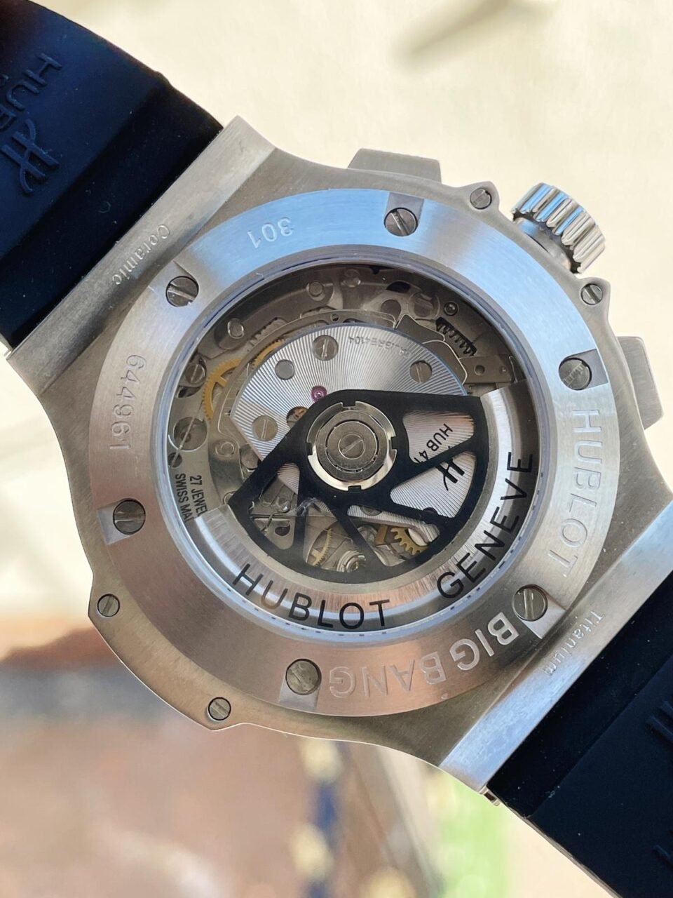 Big Bang 44mm Steel Ceramic Black CF Dial on Black Gummy Strap - Image 12