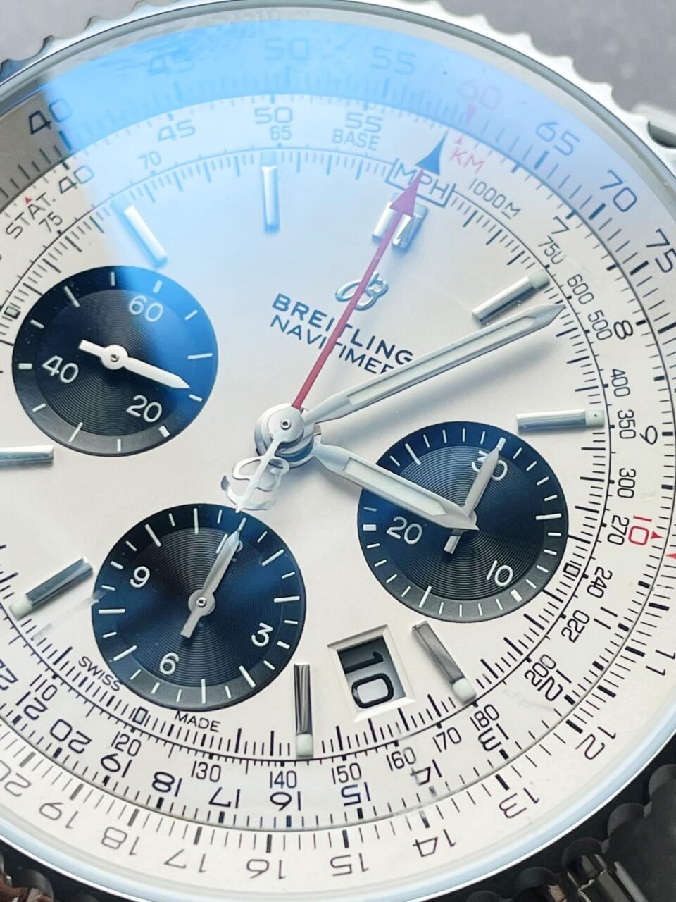 Navitimer 01 1:1 SS White Dial on Steel Strap A7750 GF Factory - Image 3
