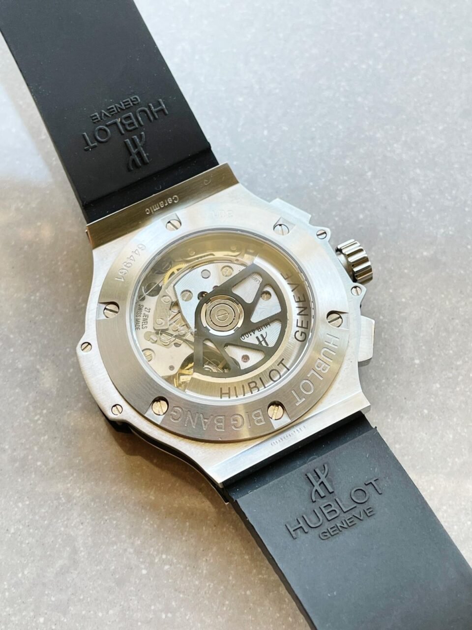 Big Bang 44mm Steel Ceramic Black CF Dial on Black Gummy Strap - Image 13