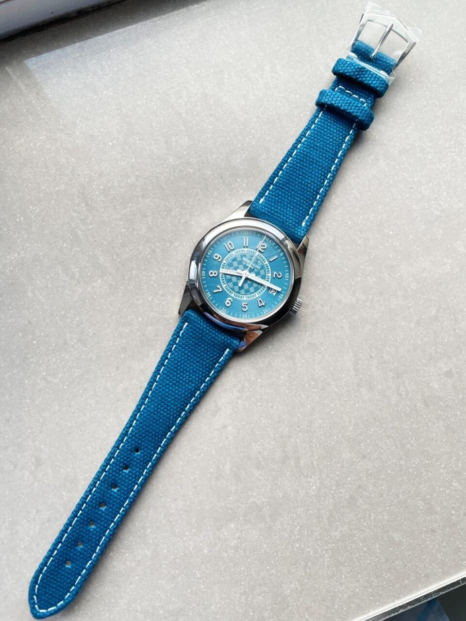 Calatrava 6007A-001 SS ZF 1:1 Best Edition Blue Dial on Blue Leather Strap A324CS - Image 2