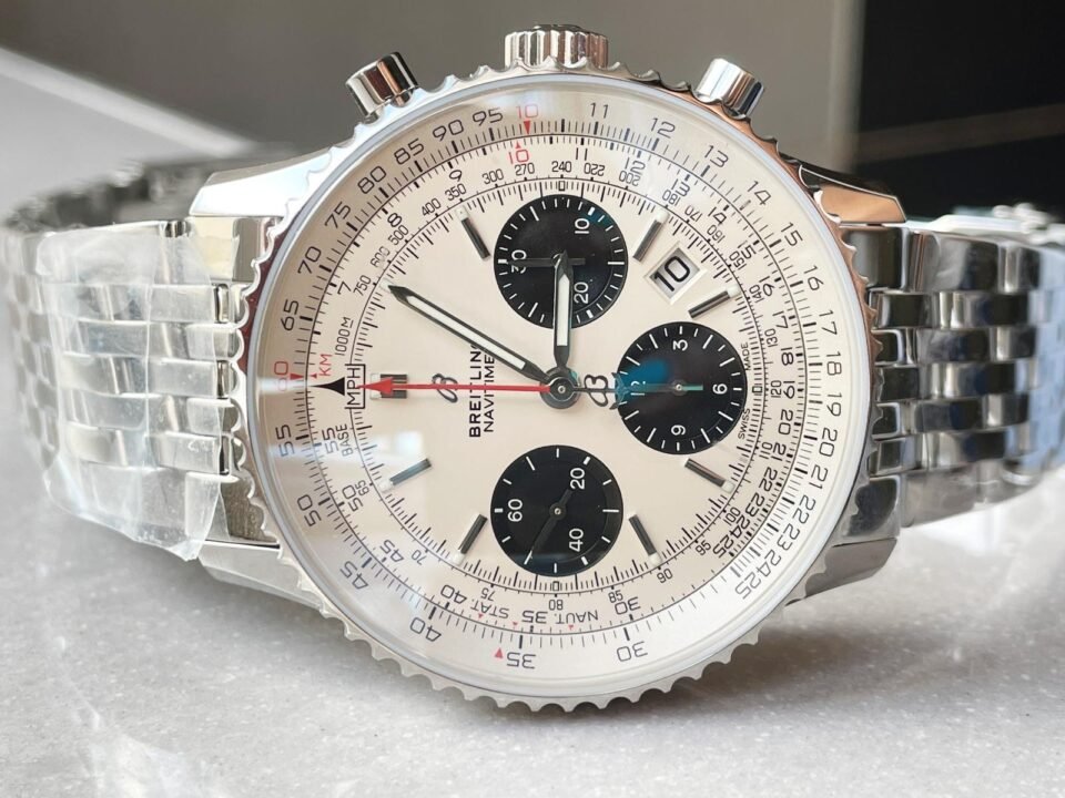 Navitimer 01 1:1 SS White Dial on Steel Strap A7750 GF Factory - Image 2