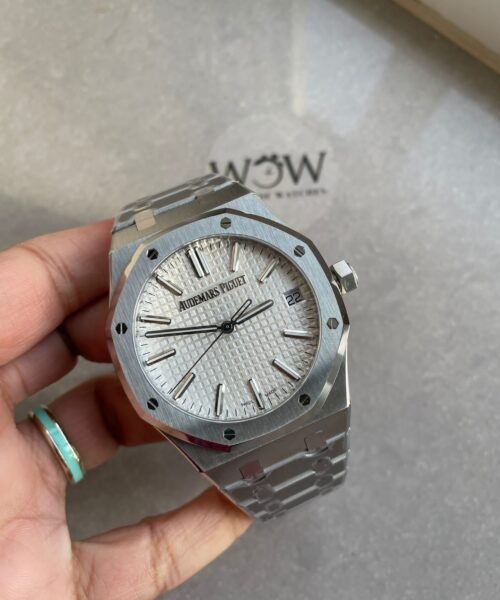 ROYAL OAK 41MM 15510 "50TH ANNIVERSARY" SS ZF 1:1 BEST EDITION WHITE TEXTURED DIAL ON SS BRACELET A4302