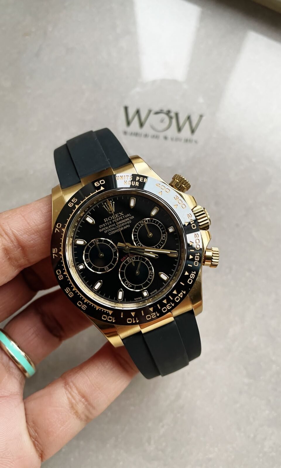 Daytona 116518 Clean Factory 1:1 Best Edition Black Dial on Oysterflex Rubber Strap SA4130 - Image 2