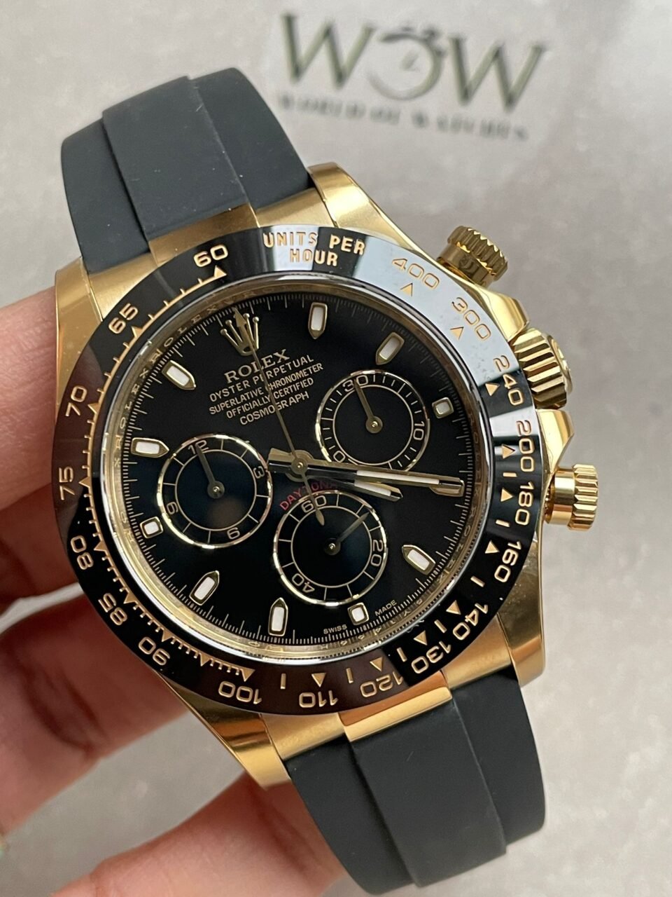 Daytona 116518 Clean Factory 1:1 Best Edition Black Dial on Oysterflex Rubber Strap SA4130 - Image 3