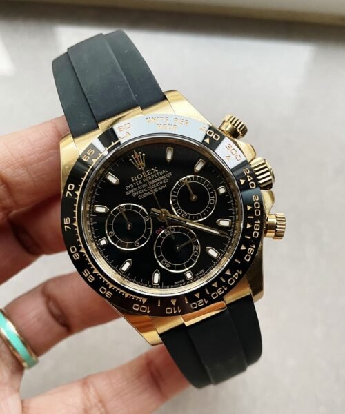 Daytona 116518 Clean Factory 1:1 Best Edition Black Dial on Oysterflex Rubber Strap SA4130
