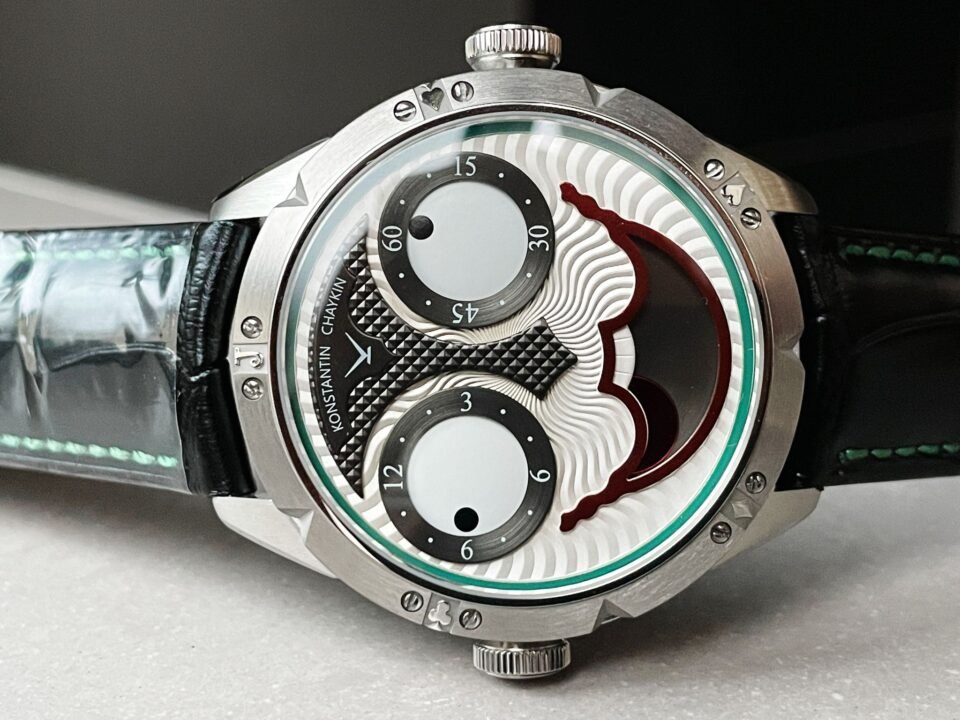Konstantin Chaykin Joker SS TWF Best Edition White Dial Green Inner Bezel on Black Leather Strap NH35A - Image 11
