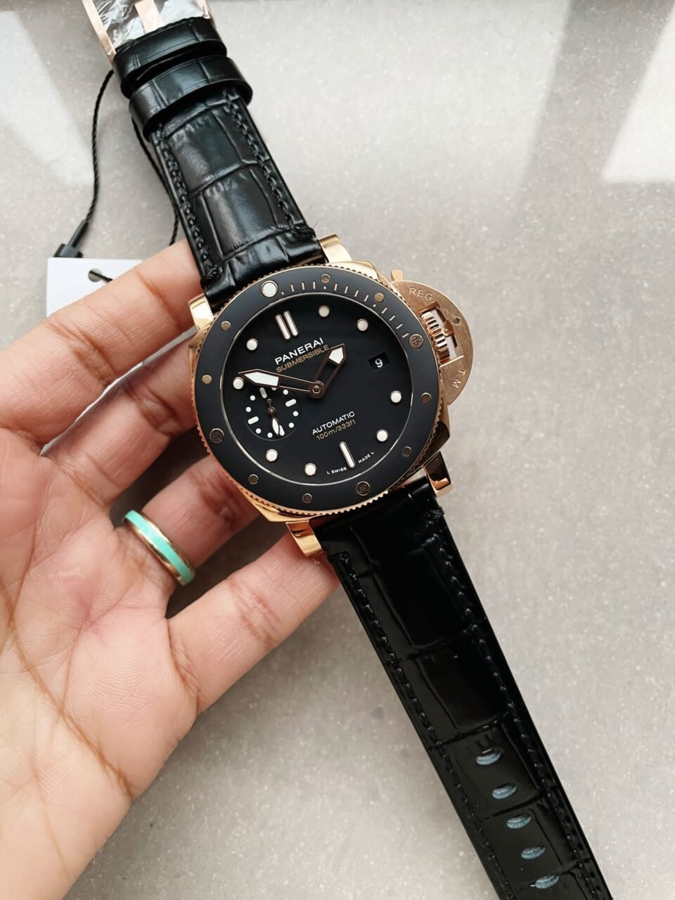 Panerai PAM974 Luminor Submersible Rose Gold VSF 1:1 Best on Black Rubber Strap AXXXIV - Image 3