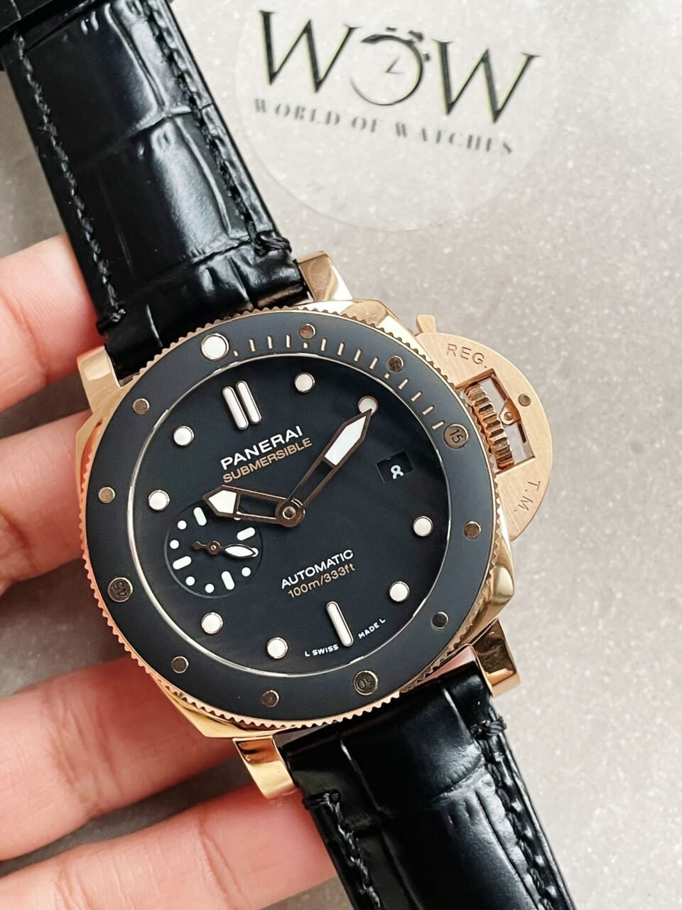 Panerai PAM974 Luminor Submersible Rose Gold VSF 1:1 Best on Black Rubber Strap AXXXIV - Image 6
