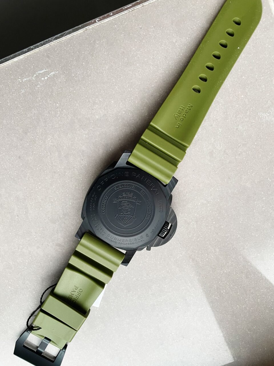 PAM961 Carbotech VSF Best Edition Carbon Dial on Green Rubber Strap P.9010 - Image 13
