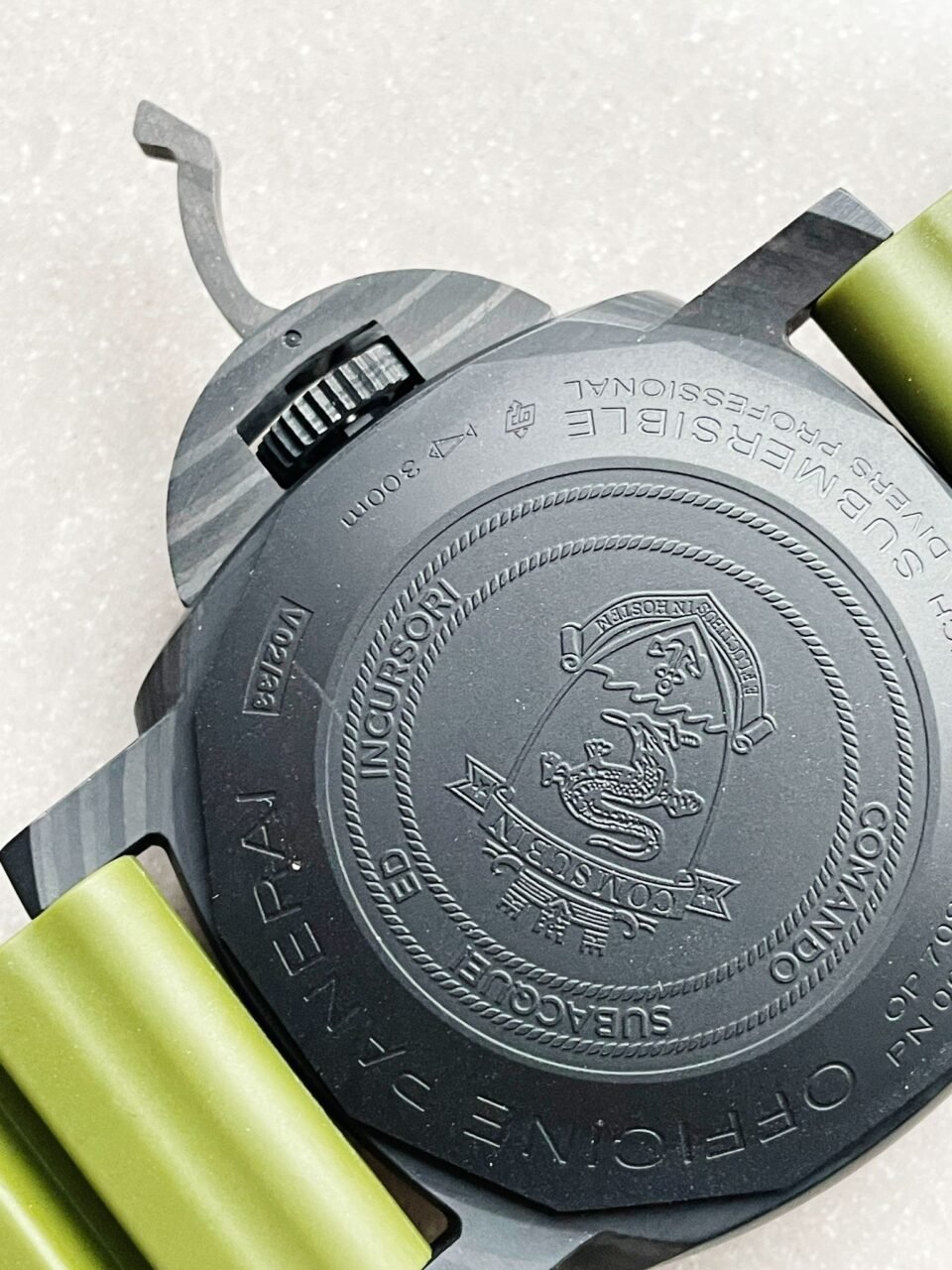 PAM961 Carbotech VSF Best Edition Carbon Dial on Green Rubber Strap P.9010 - Image 10