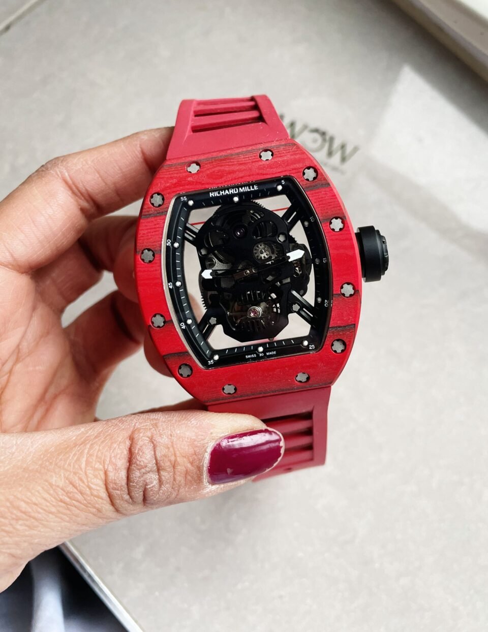RICHARD MILLE RM052-01 JBF Red Forged Carbon Skeleton Dial Swiss Tourbillon