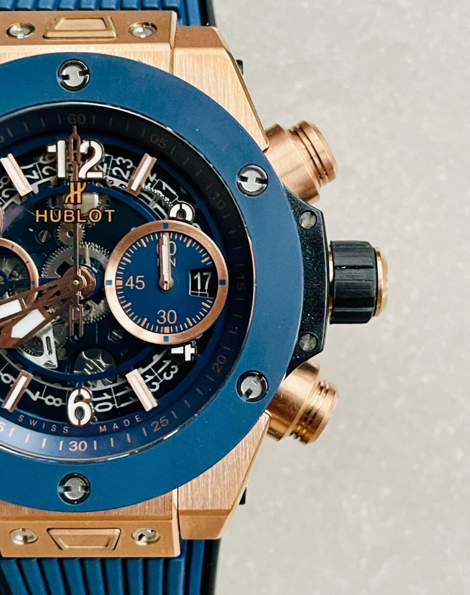 Hublot Big Bang Unico Rose Gold ZF 1:1 Best Blue Skeleton Dial on Rubber Strap A1280 - Image 10