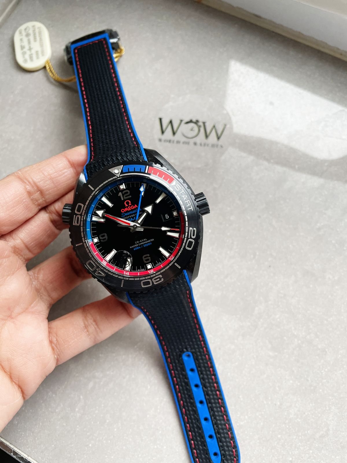 Seamaster Planet Ocean 600M GMT ETNZ Deep Black 45.5mm VSF Ceramic Black Dial Swiss 8906 - Image 2