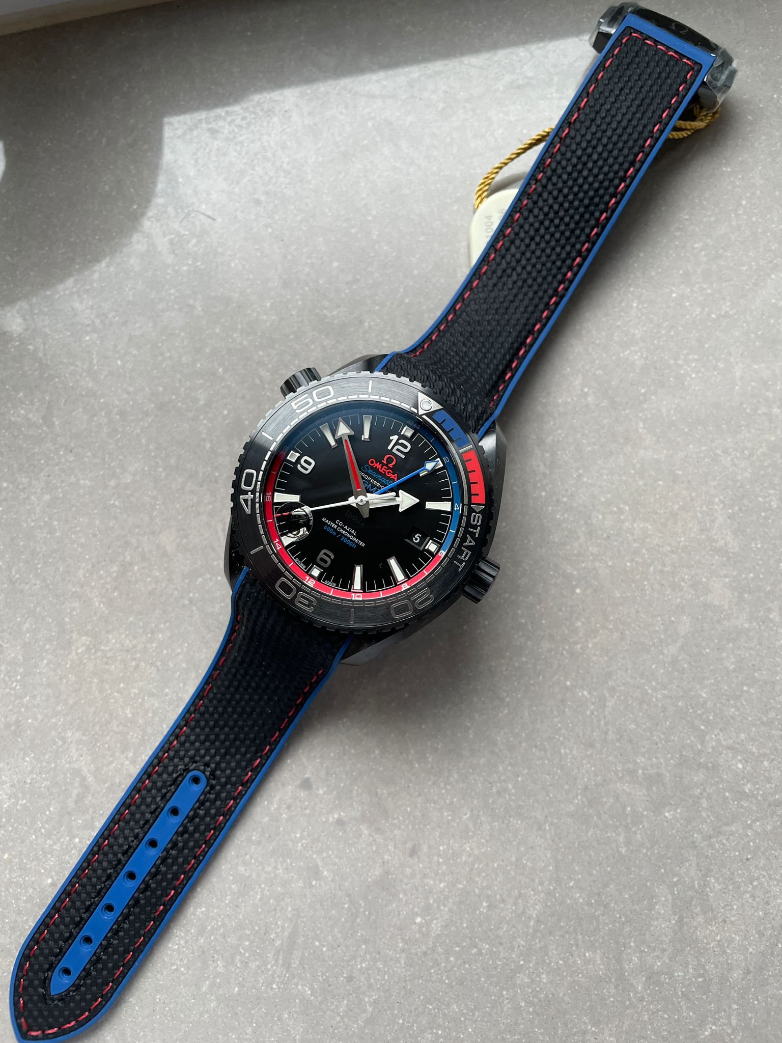 Seamaster Planet Ocean 600M GMT ETNZ Deep Black 45.5mm VSF Ceramic Black Dial Swiss 8906 - Image 7