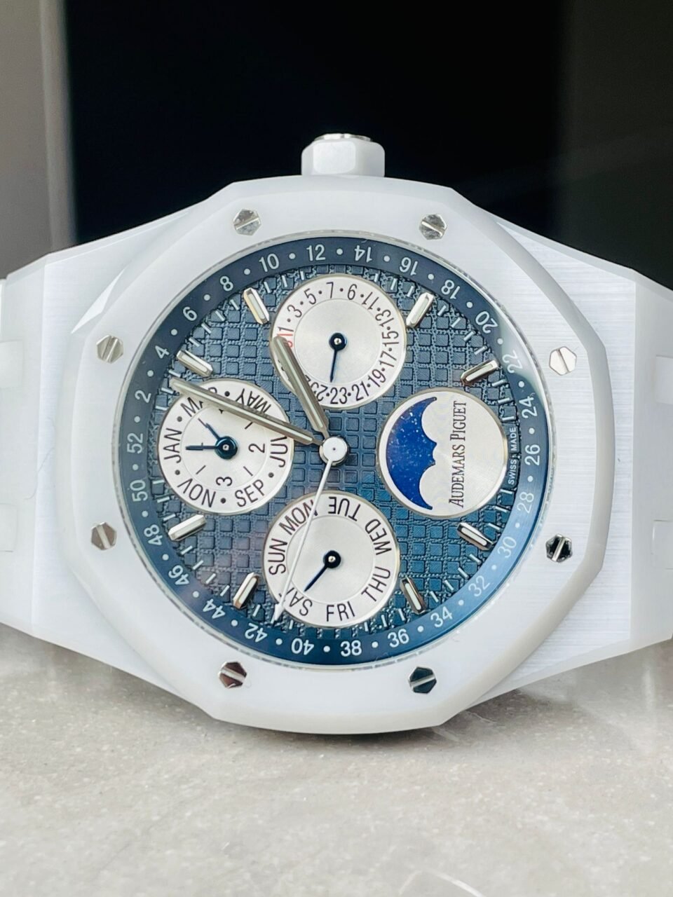 Audemars Piguet AP Royal Oak Perpetual Calendar 26579cb White Ceramic APSF Best A5134 - Image 4