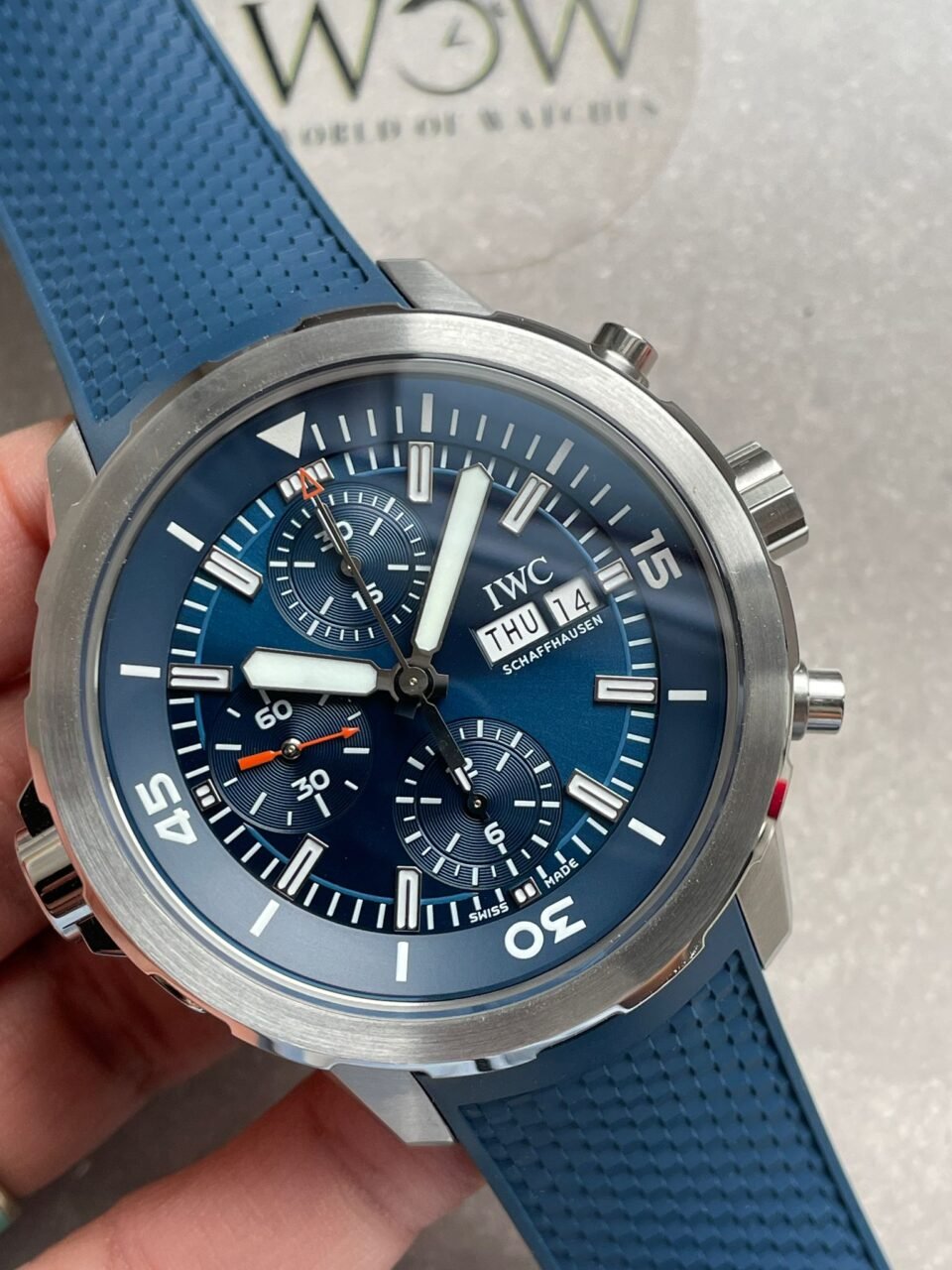 Aquatimer Chronograph IW376806 SS Blue Dial on Rubber Strap V6S A7750 - Image 16