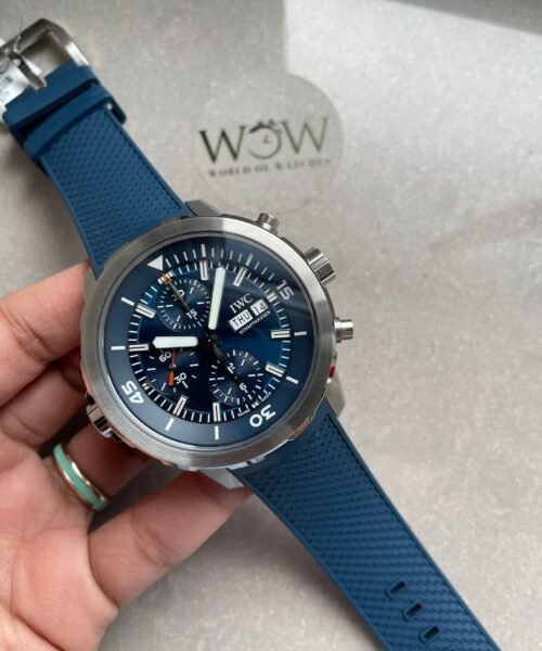 Aquatimer Chronograph IW376806 SS Blue Dial on Rubber Strap V6S A7750