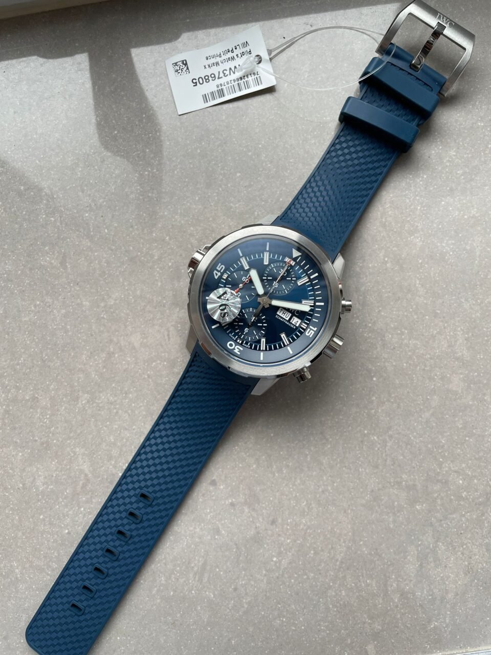 Aquatimer Chronograph IW376806 SS Blue Dial on Rubber Strap V6S A7750 - Image 7