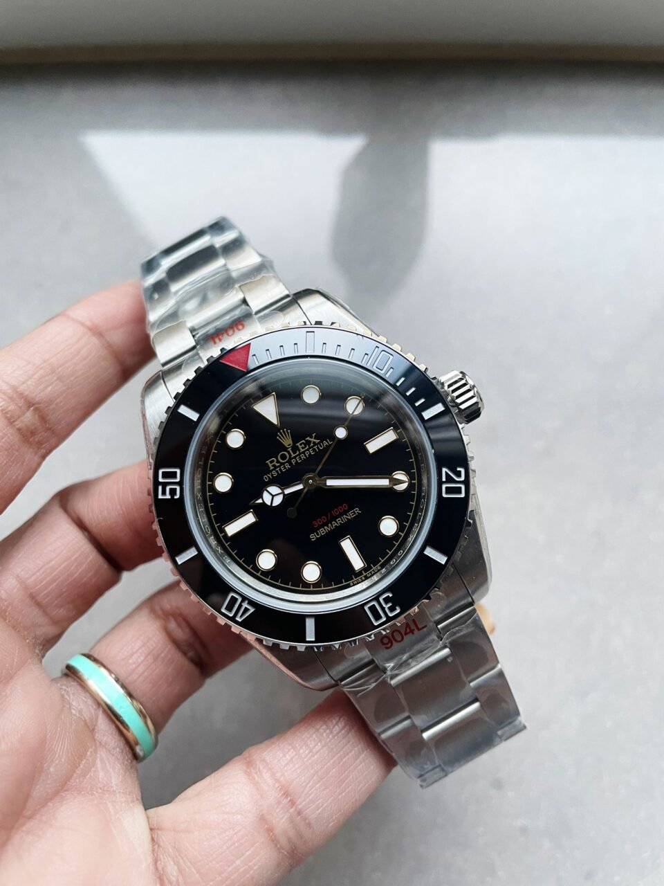 Submariner "Tempus Machine Red Depth 216A" 904L SS Black Dial on SS Oyster Bracelet GMF 3130 - Image 3