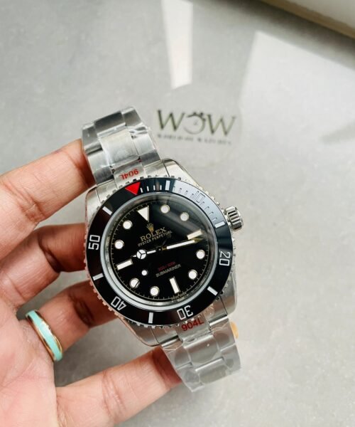 Submariner "Tempus Machine Red Depth 216A" 904L SS Black Dial on SS Oyster Bracelet GMF 3130