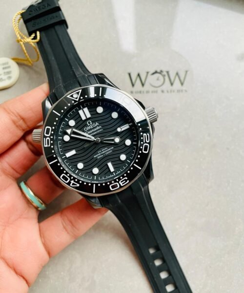 Seamaster Diver 300M 43.5mm VSF 1:1 Best Edition Ceramic Case Black Dial on Black Rubber Strap A8806