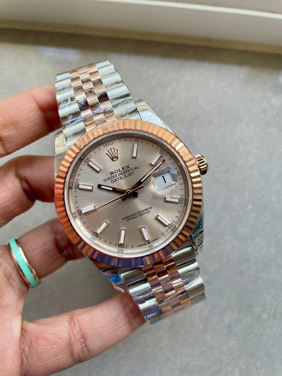 DateJust 41 126331 904L SS/RG VSF 1:1 Best Edition Champagne Gold Dial on Jubilee Bracelet VS3235 - Image 6