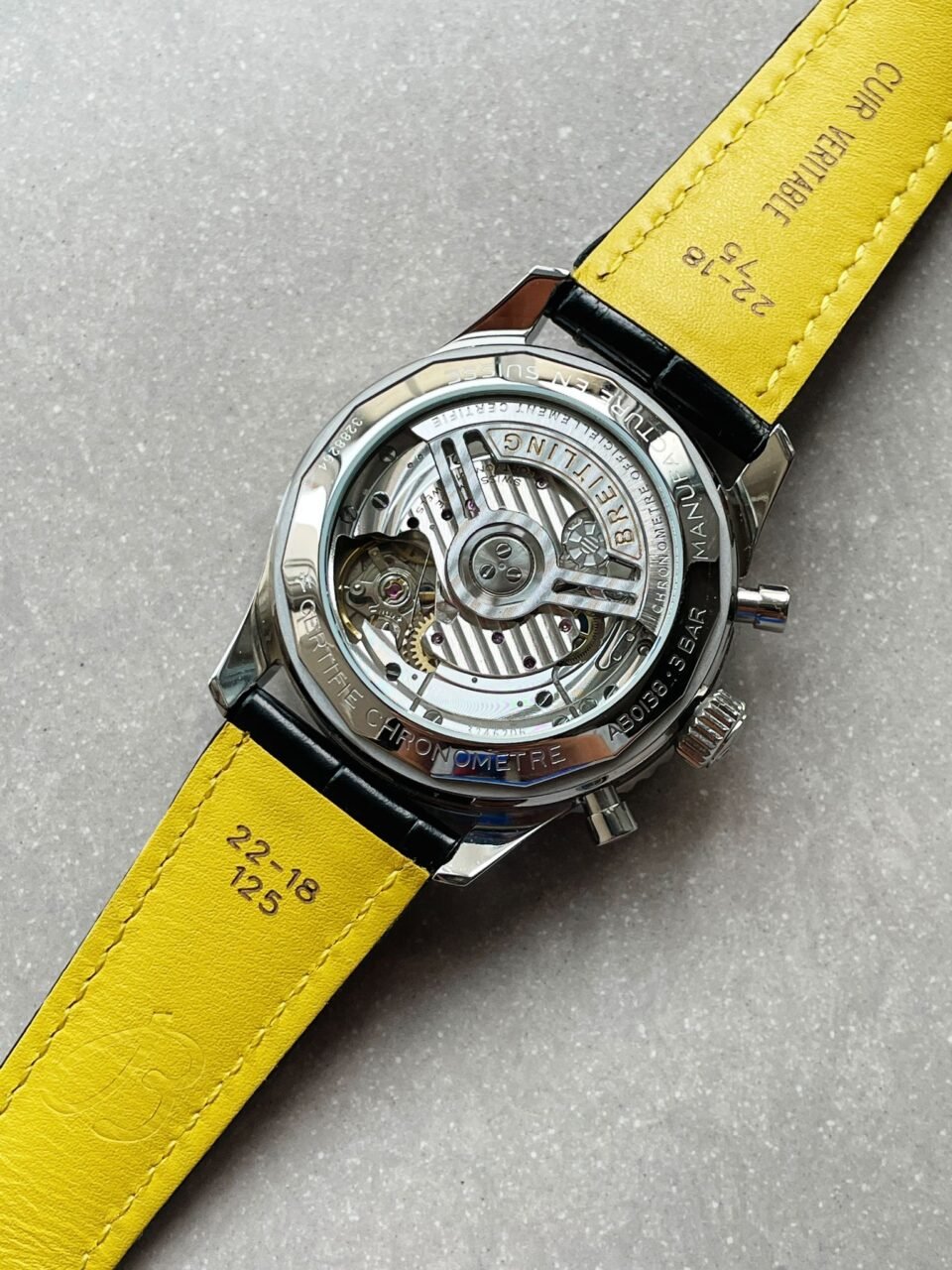 Navitimer 01 1:1 SS salmon Dial on Brown leather Strap A7750 BLS Factory - Image 8