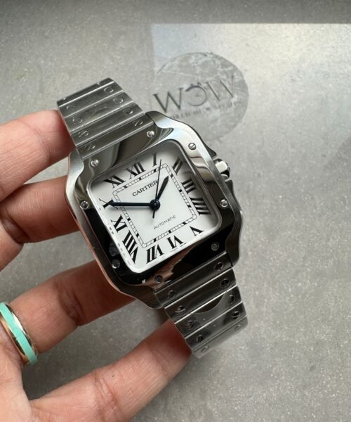 Santos de Cartier 35mm 2018 RXW 1:1 Best Edition White Dial on SS SmartLinks Bracelet MIYOTA 9015