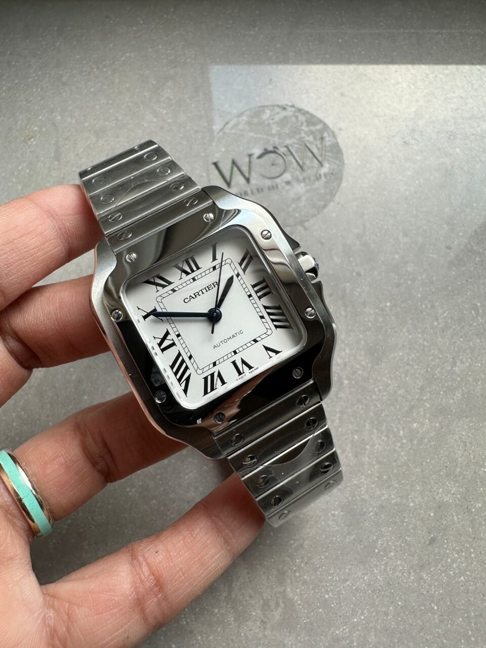 Santos de Cartier 35mm 2018 RXW 1:1 Best Edition White Dial on SS SmartLinks Bracelet MIYOTA 9015