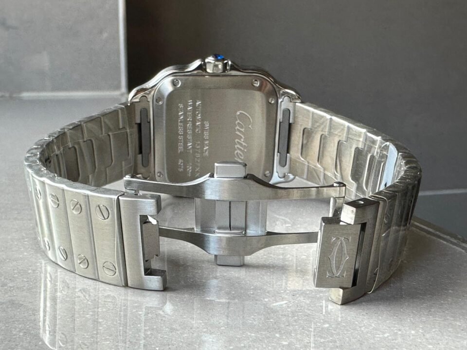 Santos de Cartier 35mm 2018 RXW 1:1 Best Edition White Dial on SS SmartLinks Bracelet MIYOTA 9015 - Image 14