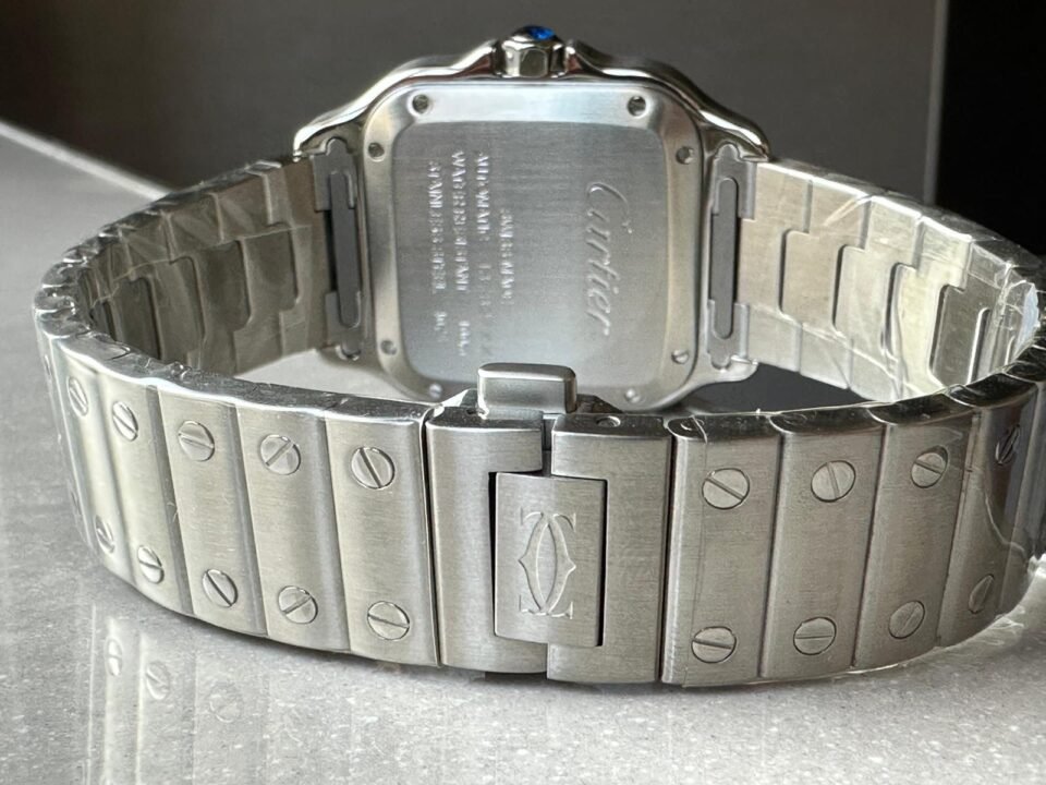 Santos de Cartier 35mm 2018 RXW 1:1 Best Edition White Dial on SS SmartLinks Bracelet MIYOTA 9015 - Image 11
