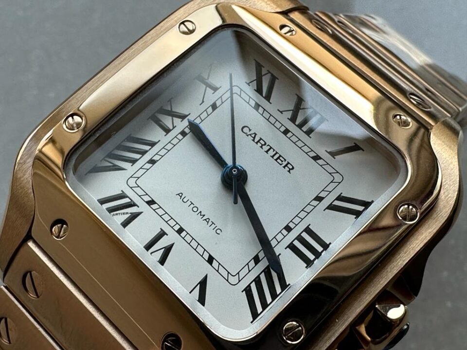 Santos de Cartier 35mm 2018 RG RXW 1:1 Best Edition White Dial on SmartLinks Bracelet MIYOTA 9015 - Image 7