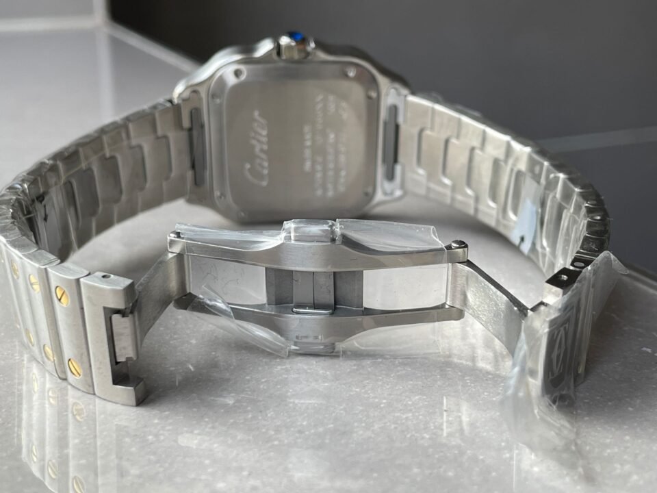 Santos de Cartier 35mm 2018 SS/YG RXW 1:1 Best Edition White Dial on SS/YG SmartLinks Bracelet MIYOTA 9015 - Image 10