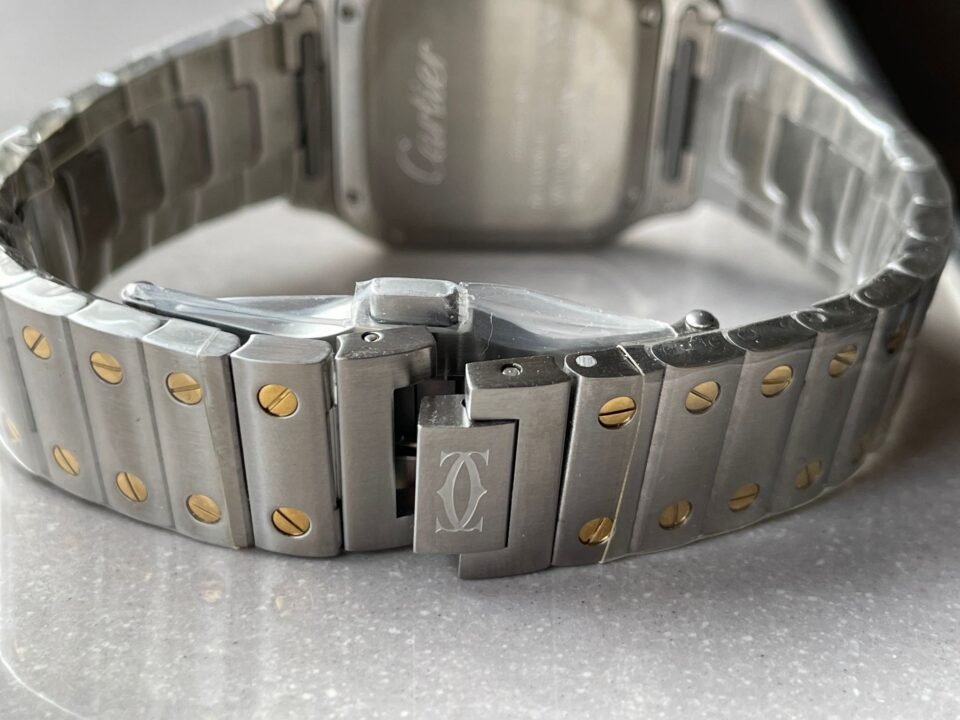Santos de Cartier 35mm 2018 SS/YG RXW 1:1 Best Edition White Dial on SS/YG SmartLinks Bracelet MIYOTA 9015 - Image 9