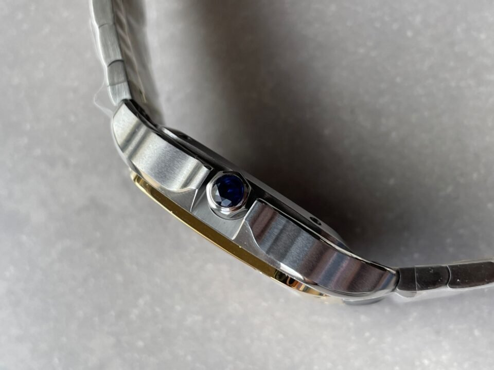 Santos de Cartier 35mm 2018 SS/YG RXW 1:1 Best Edition White Dial on SS/YG SmartLinks Bracelet MIYOTA 9015 - Image 12