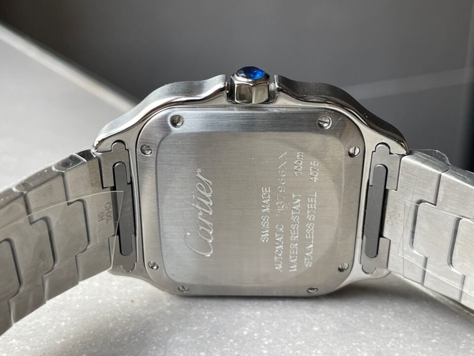 Santos de Cartier 35mm 2018 SS/YG RXW 1:1 Best Edition White Dial on SS/YG SmartLinks Bracelet MIYOTA 9015 - Image 8