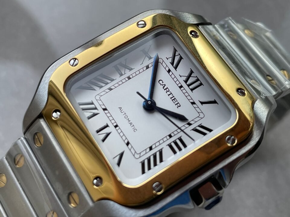 Santos de Cartier 35mm 2018 SS/YG RXW 1:1 Best Edition White Dial on SS/YG SmartLinks Bracelet MIYOTA 9015 - Image 6