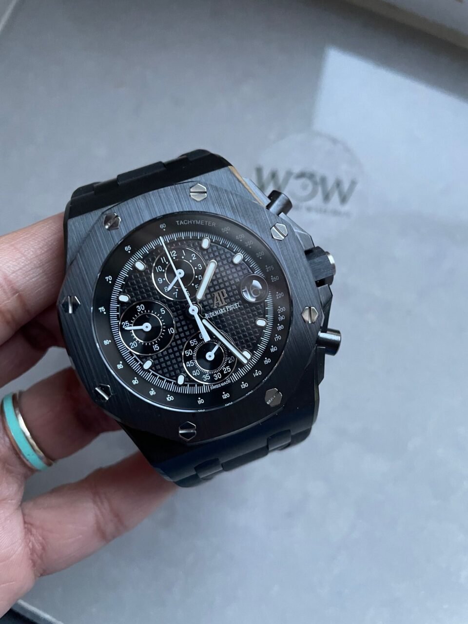 Royal Oak Offshore Chronograph CER Black Dial on Rubber Strap APF A3126 Mod