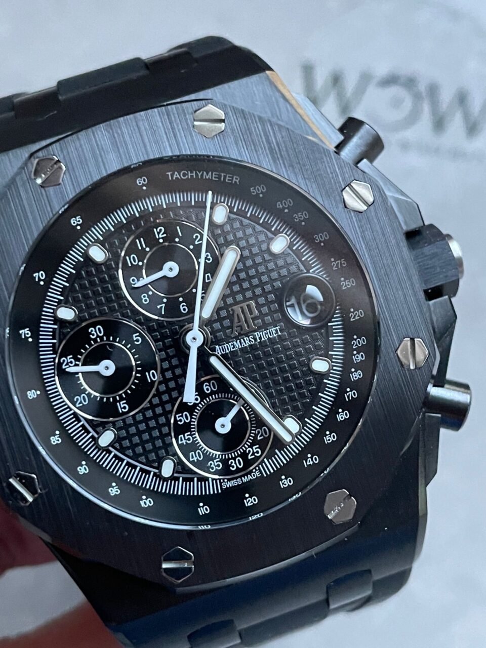 Royal Oak Offshore Chronograph CER Black Dial on Rubber Strap APF A3126 Mod - Image 5