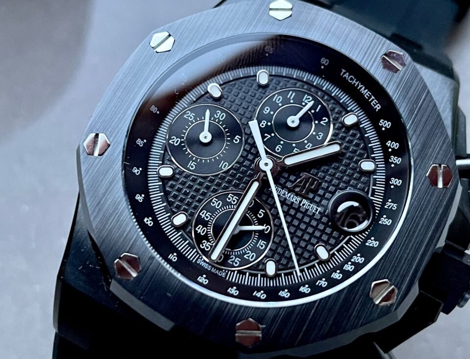 Royal Oak Offshore Chronograph CER Black Dial on Rubber Strap APF A3126 Mod - Image 4