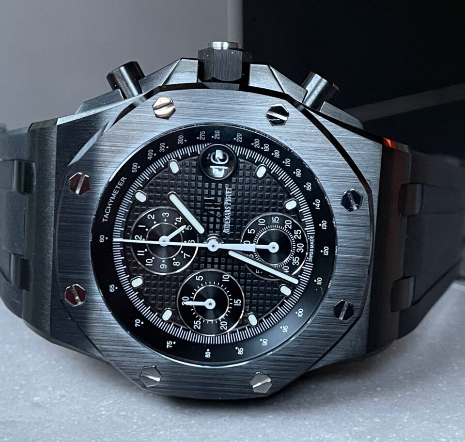 Royal Oak Offshore Chronograph CER Black Dial on Rubber Strap APF A3126 Mod - Image 8