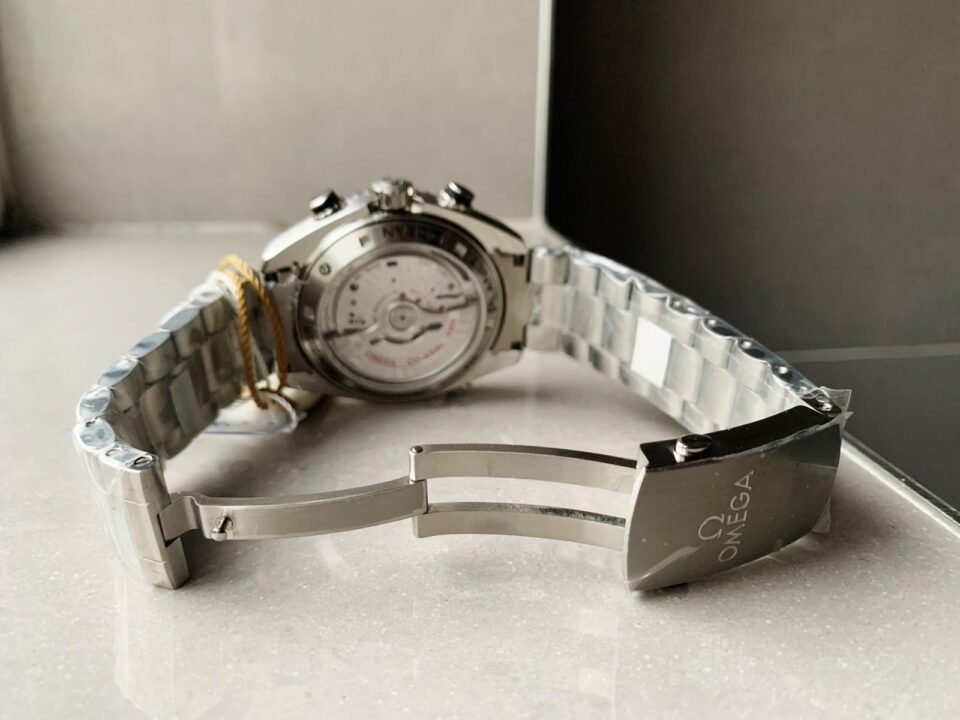 Planet Ocean SEAMASTER Chronometer OMF SS Black Matte Bezel Grey Dial on SS Bracelet A9900 (Black Balance Wheel) - Image 10