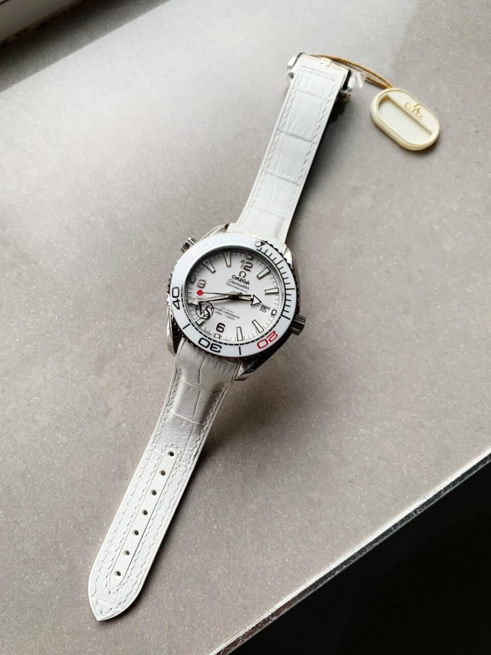 Planet Ocean SEAMASTER 39.5mm Olympic Games SS VSF 1:1 Best Edition White Dial on White Rubber Strap A8800 - Image 5