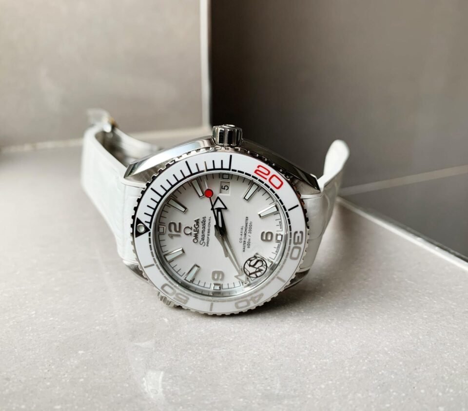 Planet Ocean SEAMASTER 39.5mm Olympic Games SS VSF 1:1 Best Edition White Dial on White Rubber Strap A8800 - Image 4