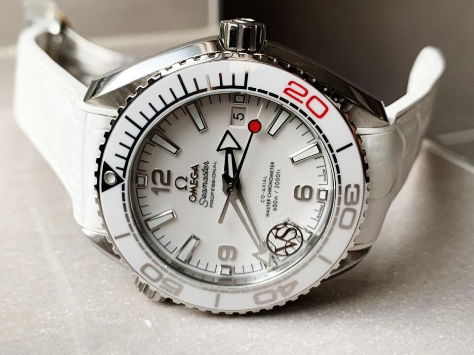 Planet Ocean SEAMASTER 39.5mm Olympic Games SS VSF 1:1 Best Edition White Dial on White Rubber Strap A8800 - Image 3