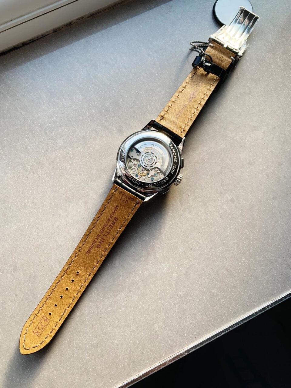 Premier B01 Chrono SS 42mm GF 1:1 Best Edition White/Black Dial on Black Leather Strap A7750 - Image 9