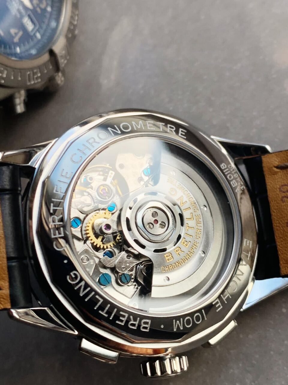 Premier B01 Chrono SS 42mm GF 1:1 Best Edition White/Black Dial on Black Leather Strap A7750 - Image 7