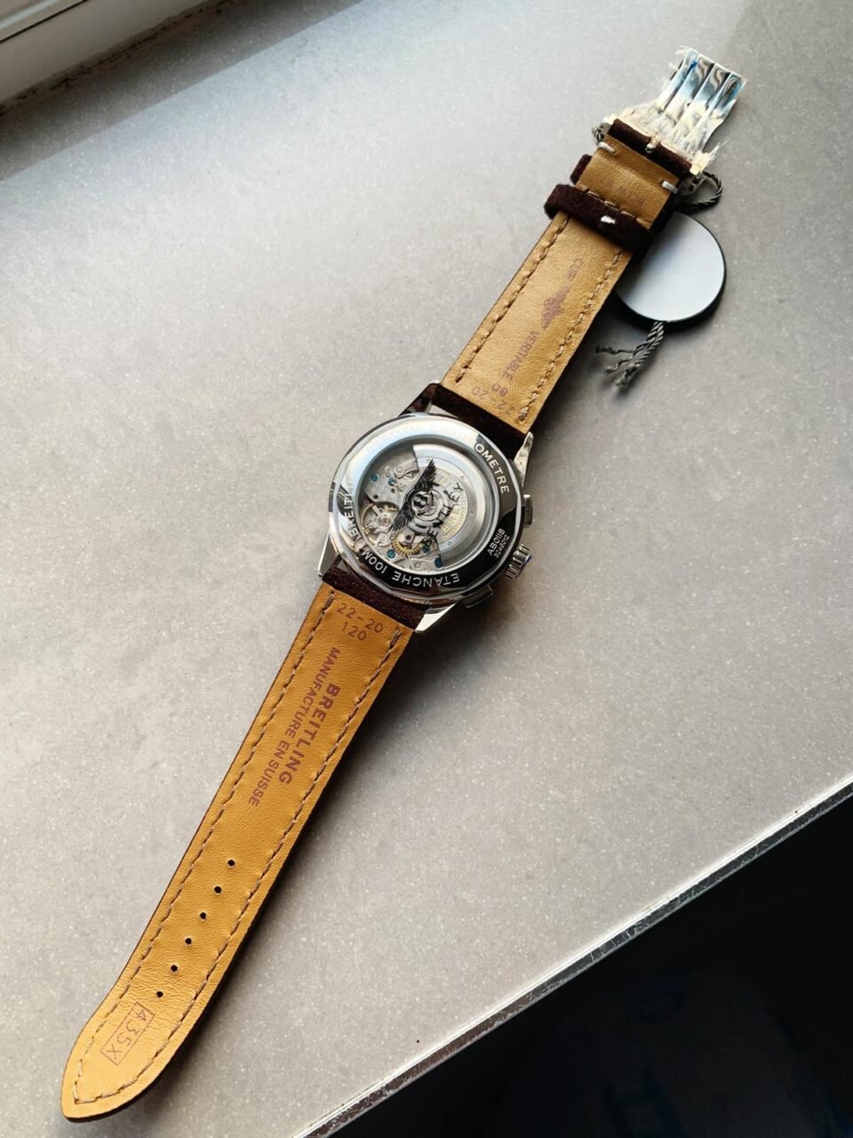 Premier B01 Chrono SS 42mm GF 1:1 Best Edition Brown textured Dial on Brown Textured Strap A7750 - Image 7